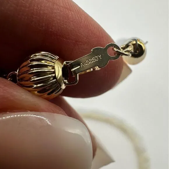 20.5" rondelle, graduatedāOpal beaded necklace with a 14kt yellow gold clasp! - Picture 7 of 13